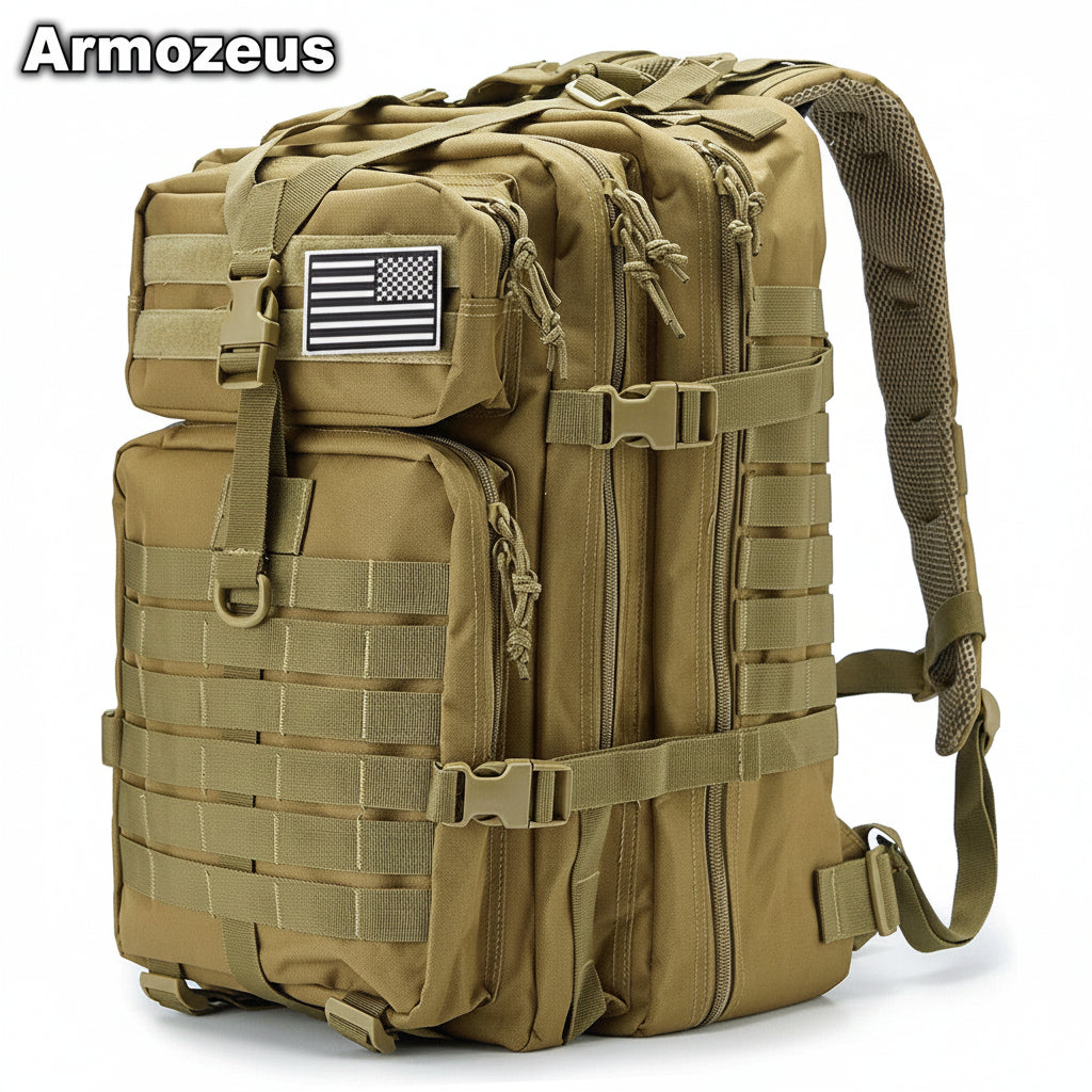 Outdoor tactical backpack for men, 3P military camouflage casual travel backpack, hiking, off-road, camping and mountain climbing bag