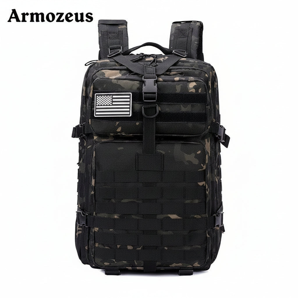 Outdoor tactical backpack for men, 3P military camouflage casual travel backpack, hiking, off-road, camping and mountain climbing bag