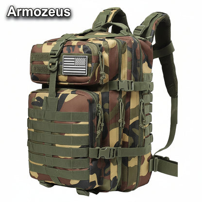 Outdoor tactical backpack for men, 3P military camouflage casual travel backpack, hiking, off-road, camping and mountain climbing bag